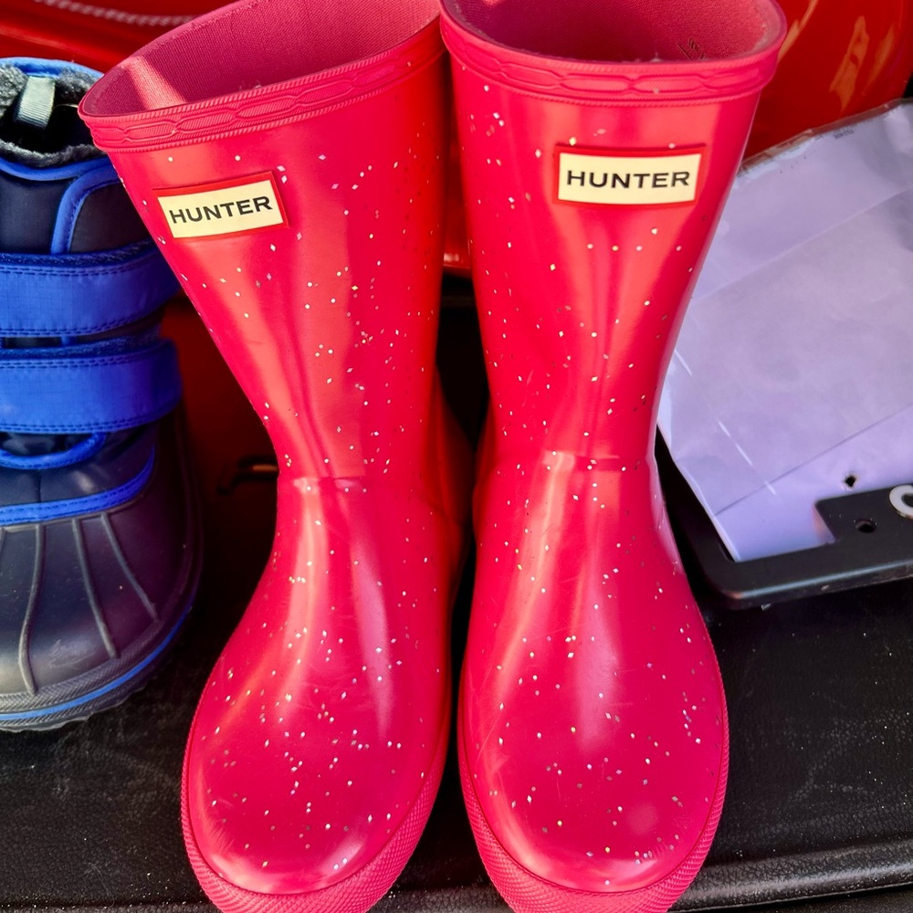 Hunter Kids Pink Rain Boots